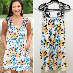 CROSBY by Mollie Burch Otto Mini Dress in Island Life Pattern Size M